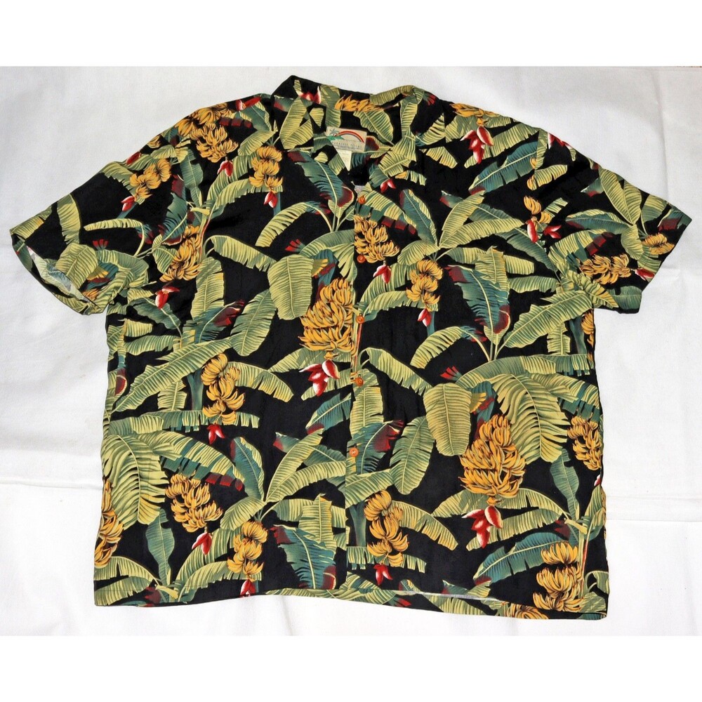 Paradise Found Men's Hawaiian Banana Plant Trees Aloha‎ Honolulu Shirt Size 2XL
